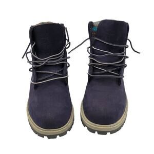 Timberland Classic 6" Purple Boots Sweater Trim Waterproof Kids Sz 5.5 EUC